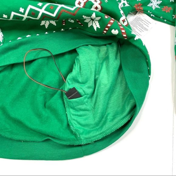 Fa La La Green Light Up Ugly Christmas Sweater - Picture 7 of 9